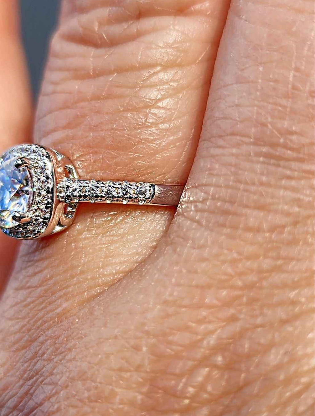 1 Carat Moissanite 18kt White Gold Plated Sterling Silver Ring