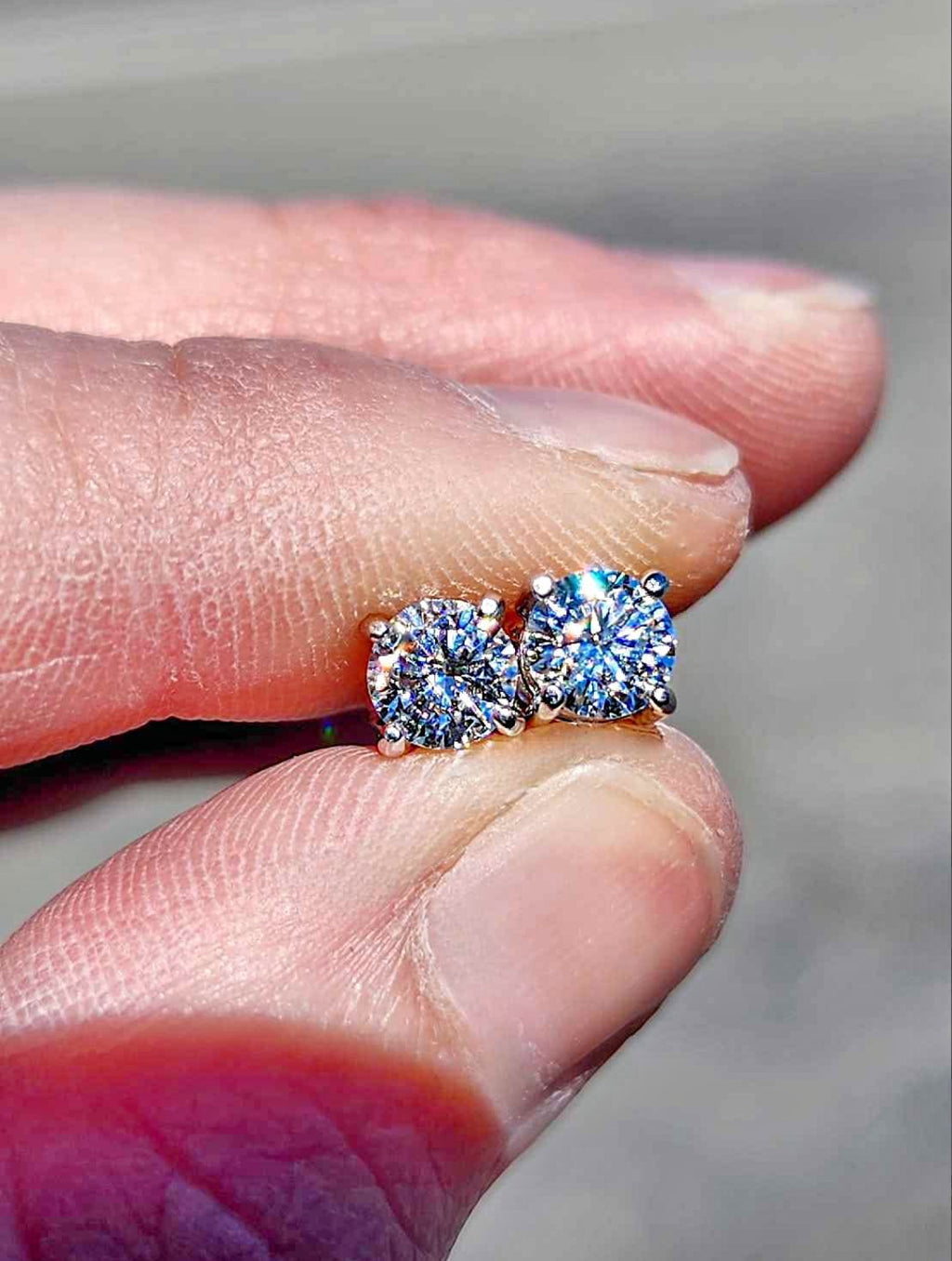 1 Carat Moissanite 18kt White Gold Plated Sterling Silver Stud Earrings