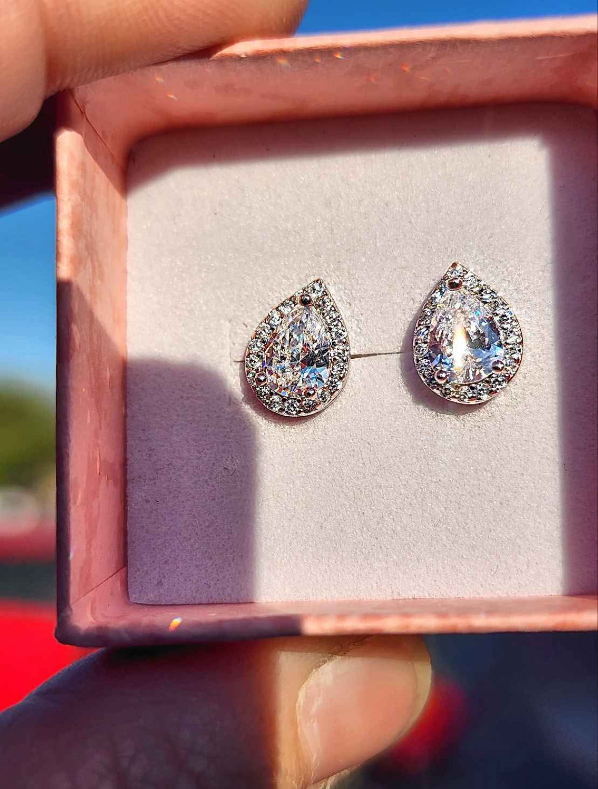 Crystal and Cubic Zirconia Teardrop Sterling Silver Earrings