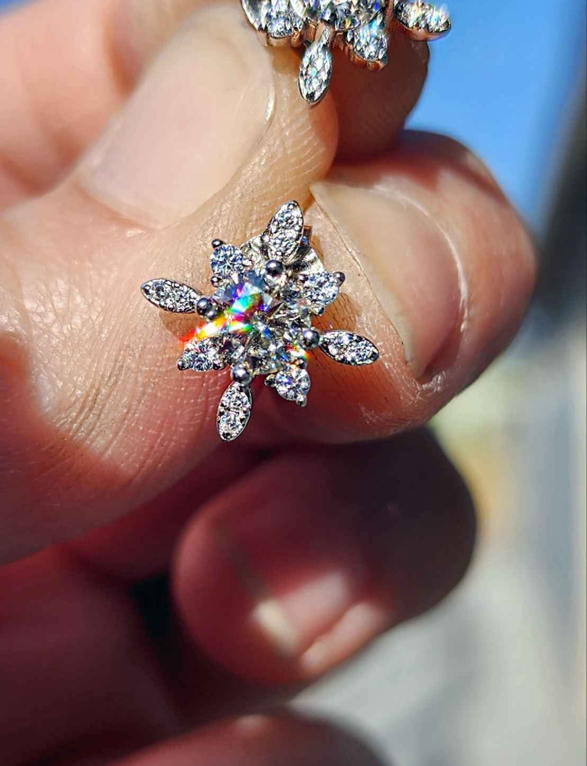 0.5 Carat Moissanite 18kt White Gold Plated Sterling Silver Earrings