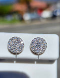 8mm Men's 1.2  Carat Moissanite 18kt White Gold Plated Sterling Silver Stud Earrings