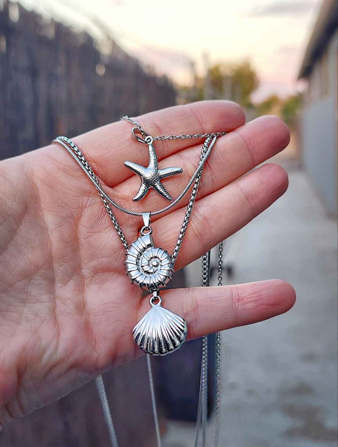 3 Ocean Themed Stainless Steel Necklaces