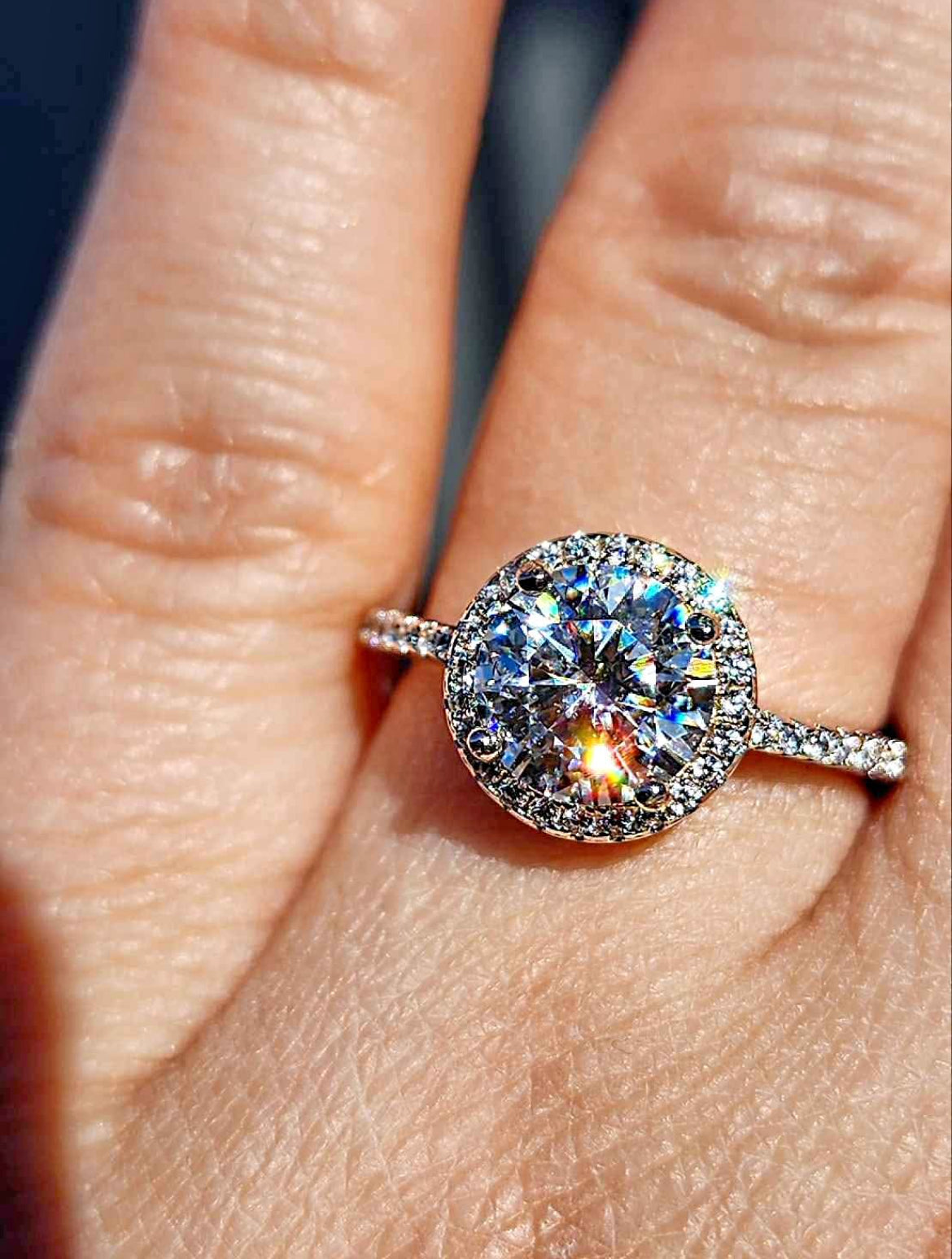 2 Carat Moissanite 18kt White Gold Plated Sterling Silver Ring