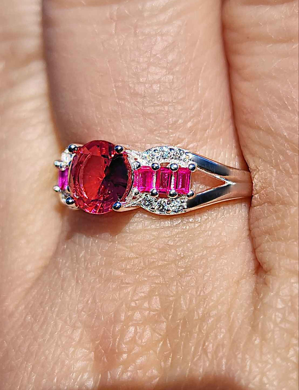 Lab Created Clear Cubic Zirconia 18kt White Gold Plated Sterling Silver Ring