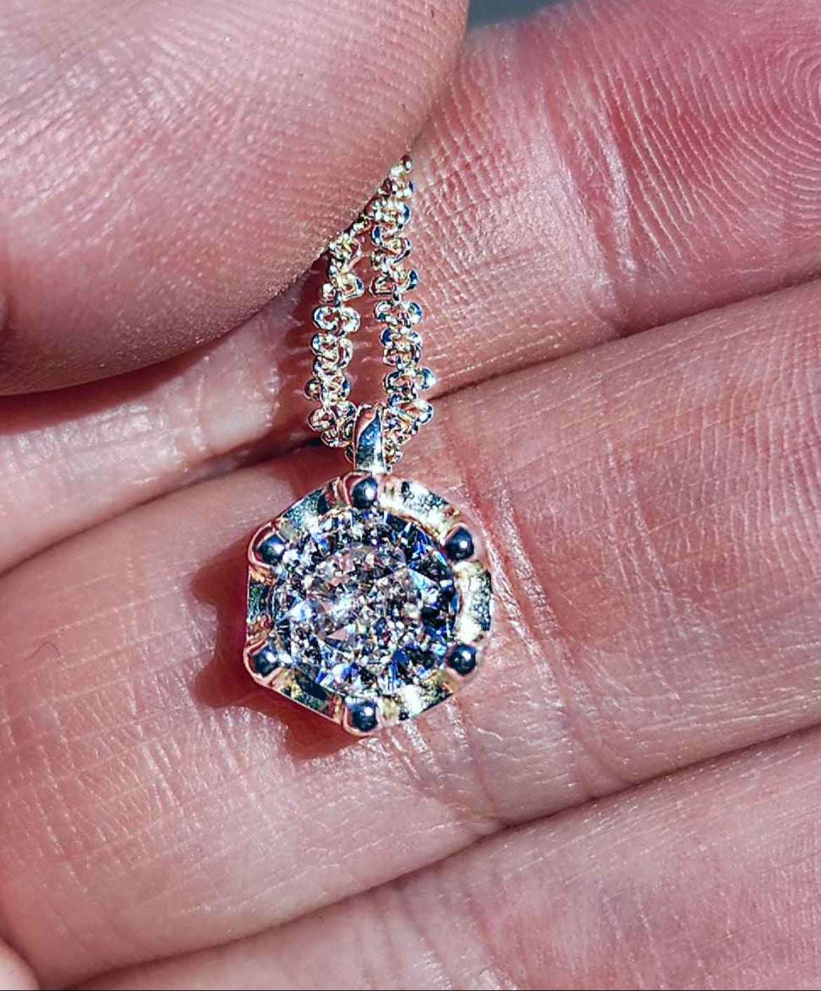 Cubic Zirconia Sterling Silver Pendant Necklace