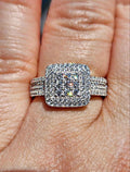 18kt White Gold Plated Sterling Silver Cubic Zirconia Ring