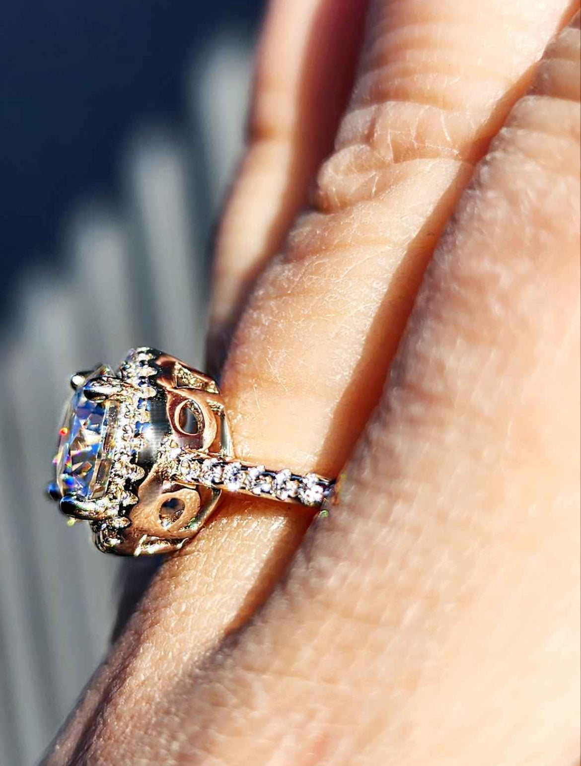 2 Carat Moissanite 18kt White Gold Plated Sterling Silver Ring