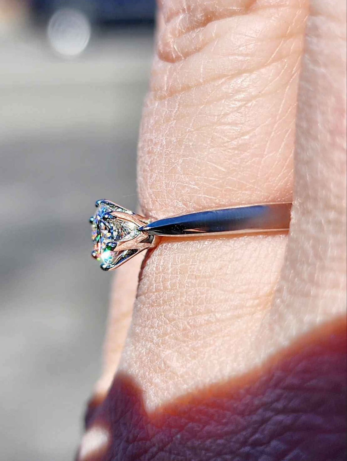 0.5 Carat Moissanite 18kt White Gold Plated Sterling Silver Ring