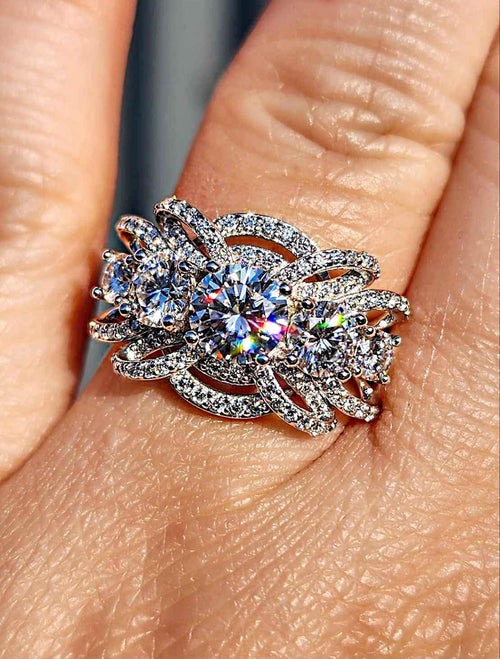 1 carat Moissanite Sterling Silver Ring