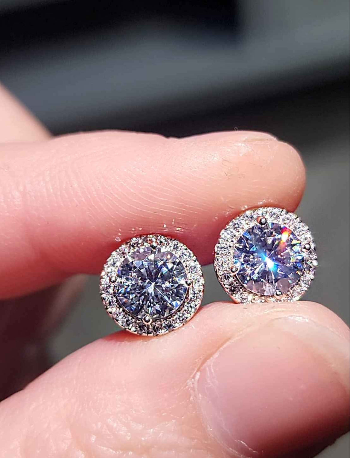 Platinum Plated Sterling Silver Cubic Zirconia Earrings