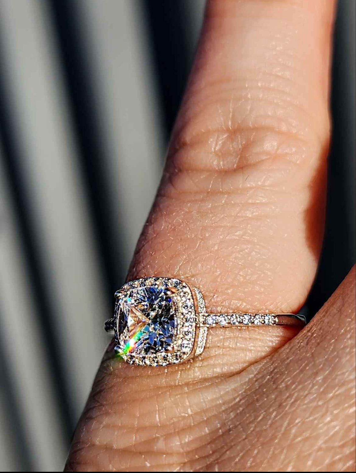 Radiant Cut Cubic Zirconia Sterling Silver Ring