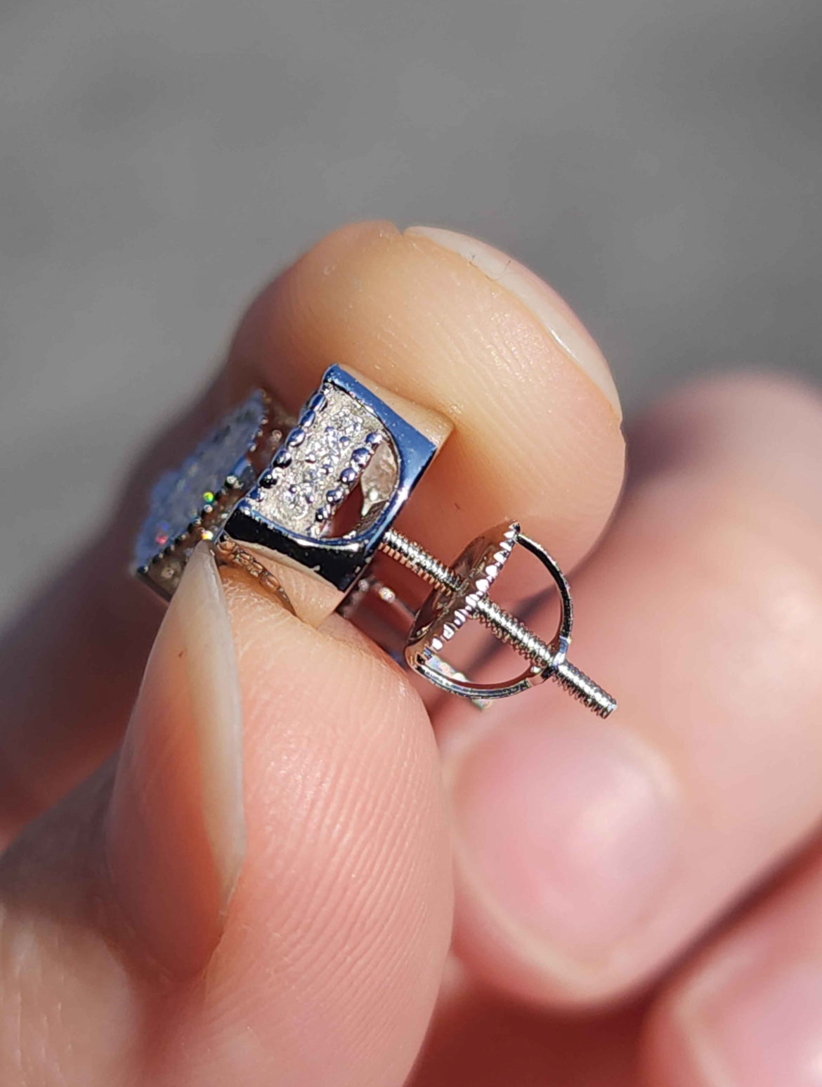 1 Carat Moissanite 18kt White Gold Plated Sterling Silver Stud Earrings