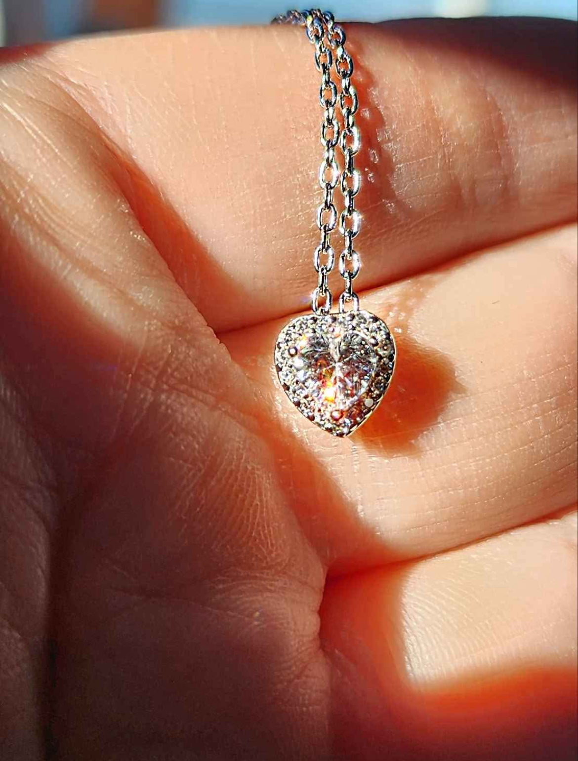 Clear Crystal and Cubic Zirconia 18kt Gold Plated Sterling Silver Necklace