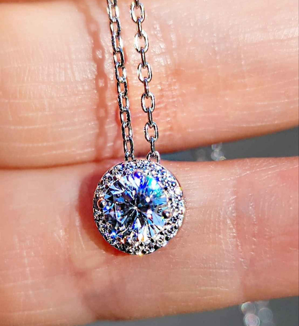 Clear Crystal and Cubic Zirconia 18kt Gold Plated Sterling Silver Necklace