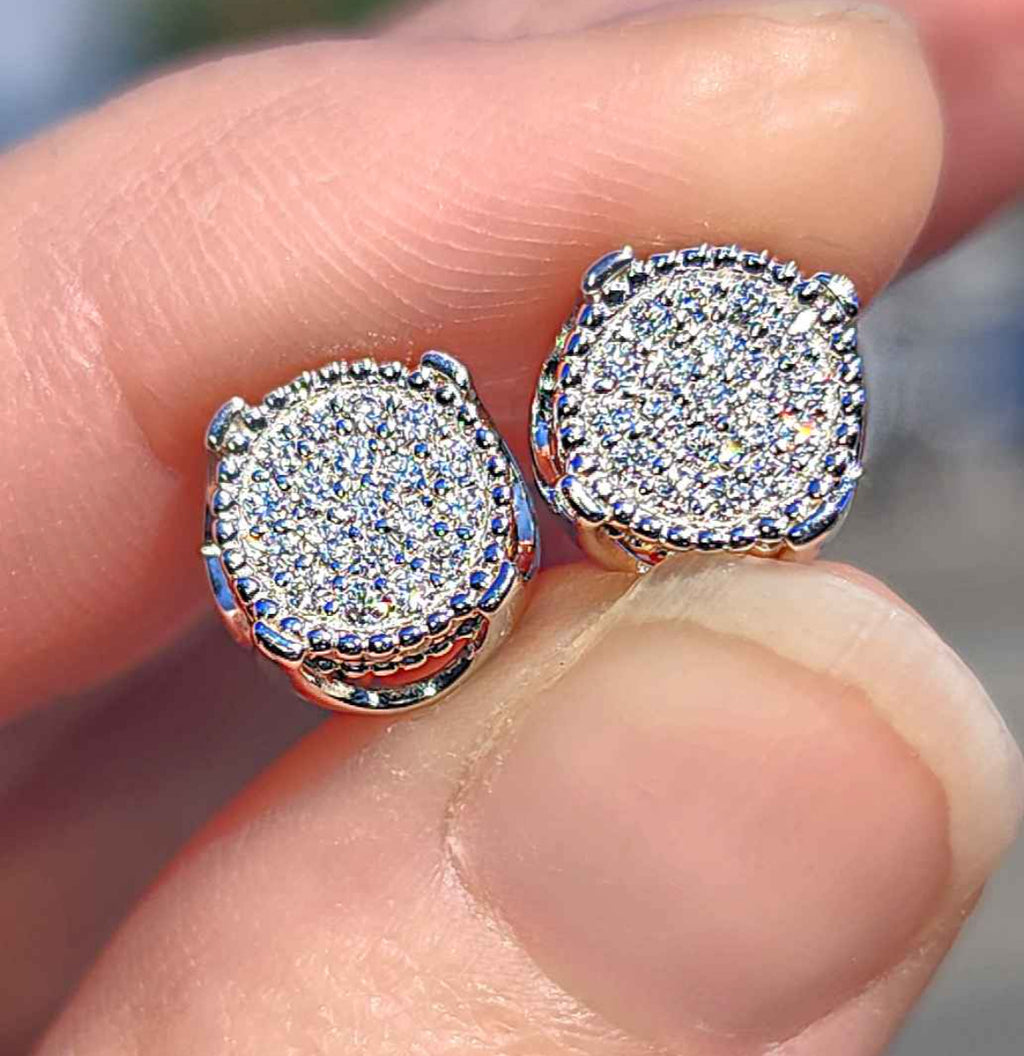 1 Carat Moissanite 18kt White Gold Plated Sterling Silver Stud Earrings