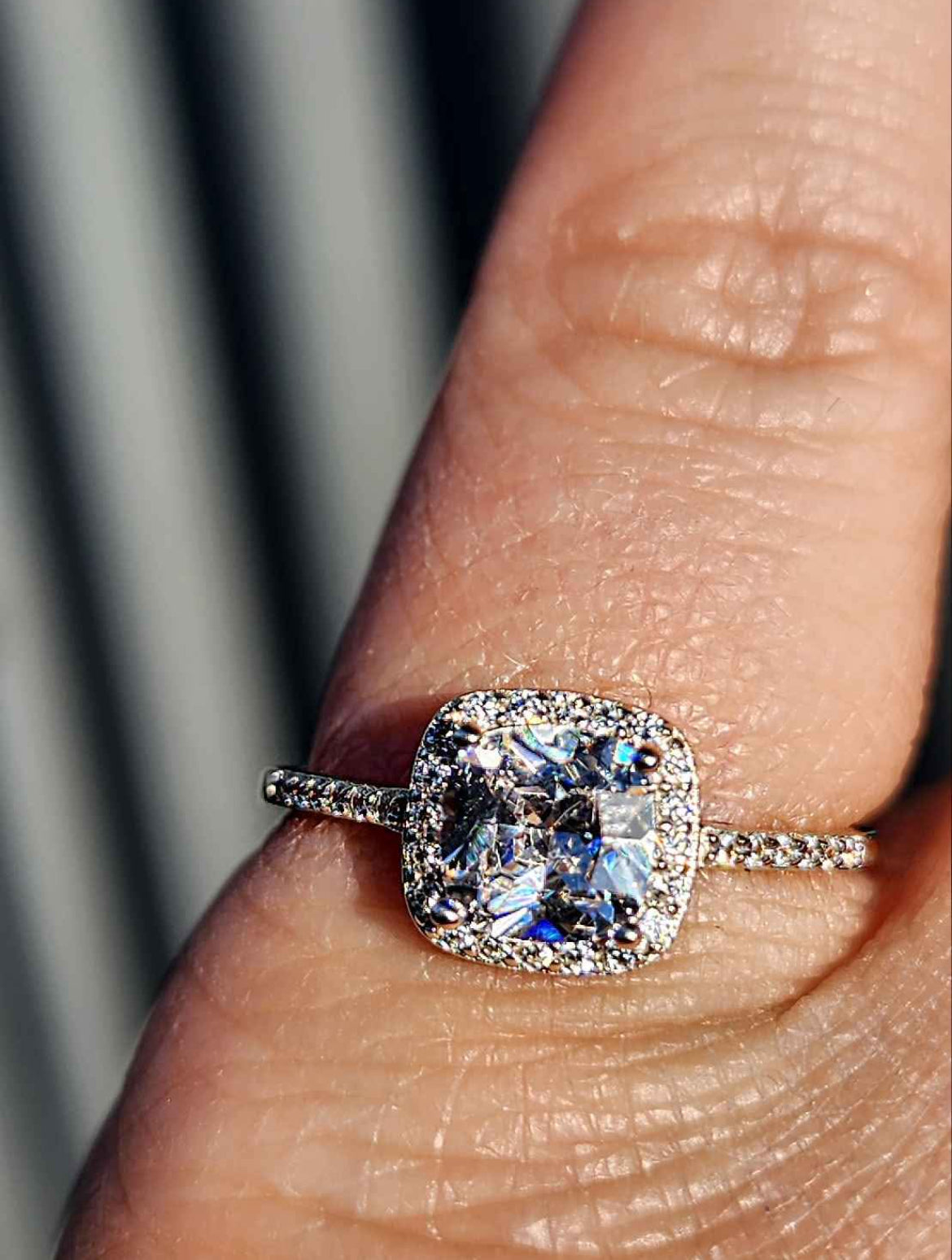 Radiant Cut Cubic Zirconia Sterling Silver Ring