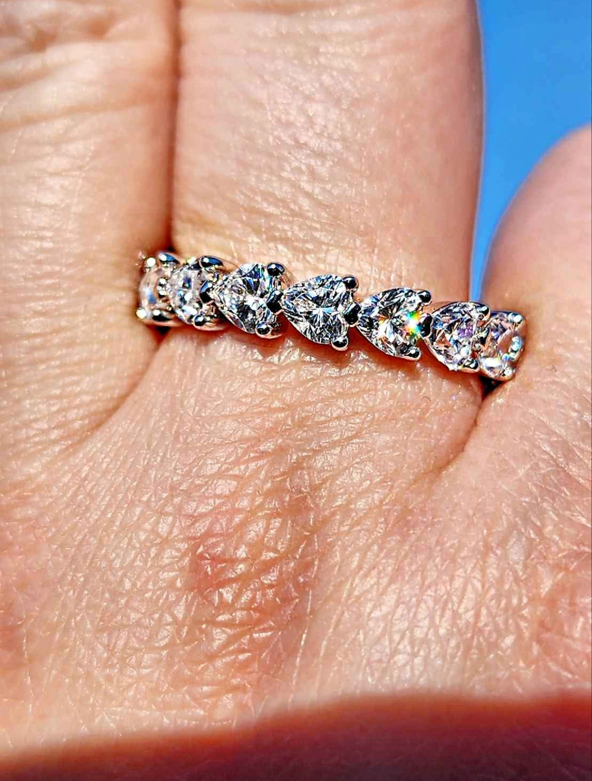 Cubic Zirconia 18kt White Gold Plated Sterling Silver Infinity Band