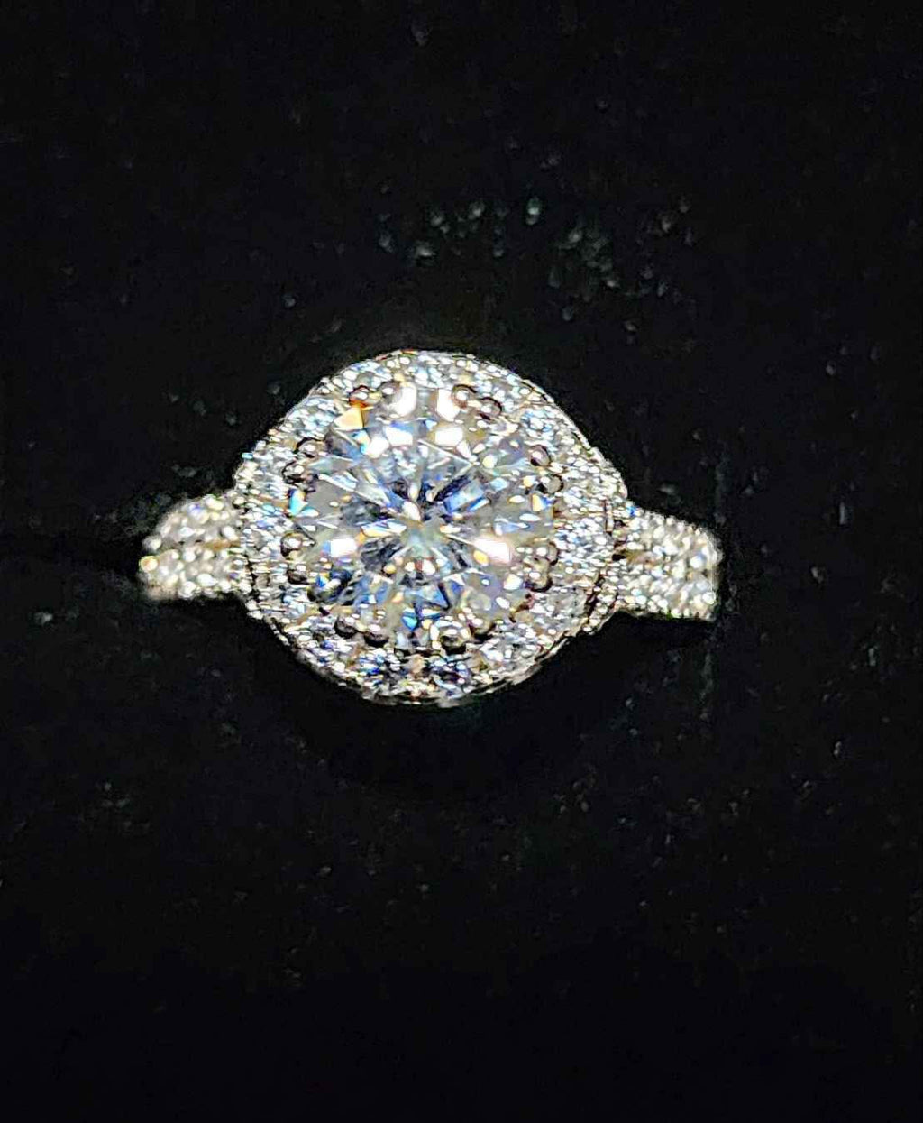 2 carat Moissanite 18kt Gold Plated Sterling Silver Ring