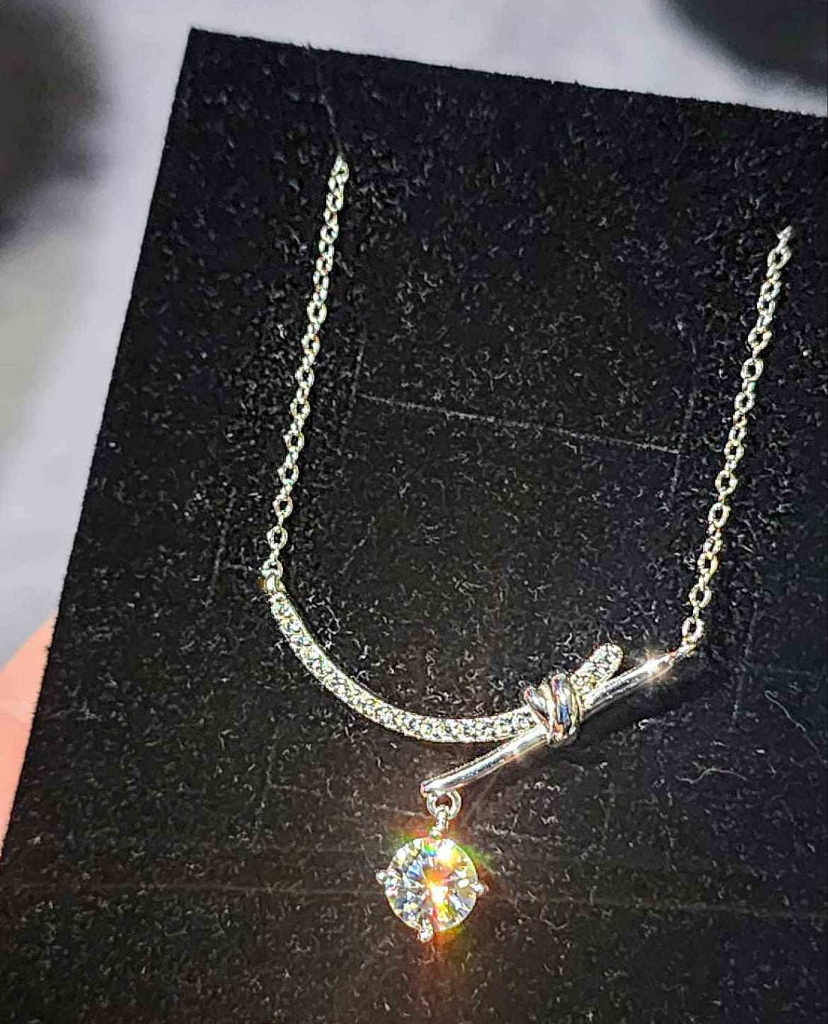 1 Carat Moissanite 18kt White Gold Plated Sterling Silver Necklace