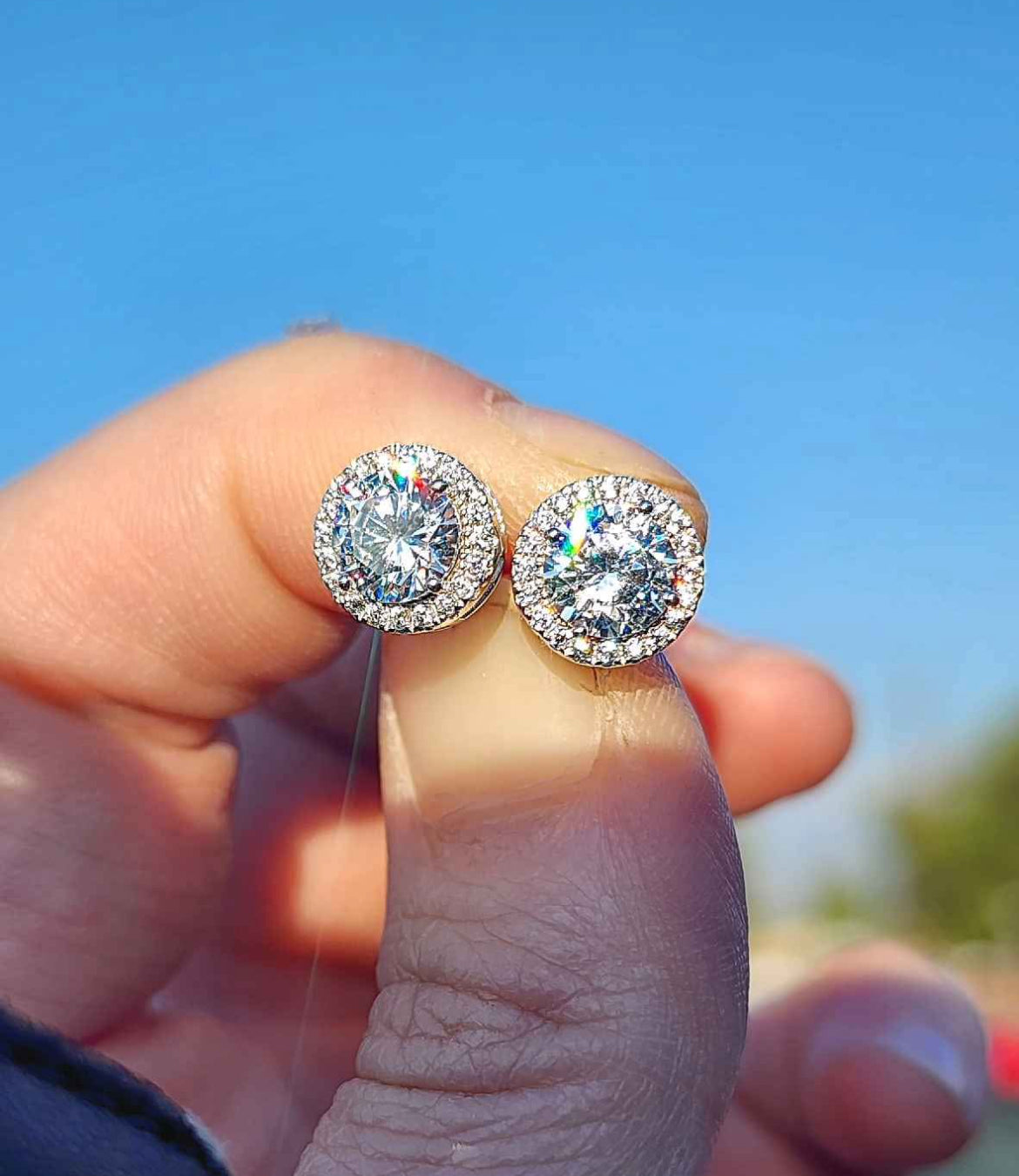 Platinum Plated Sterling Silver Cubic Zirconia Earrings