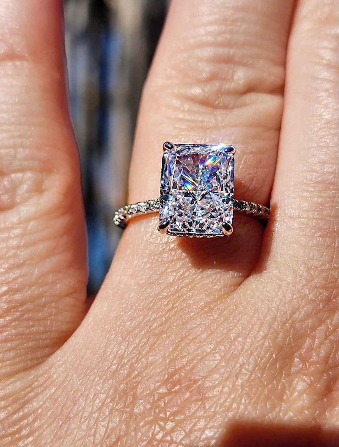 4 Carat Clear Crystal Sterling Silver Ring