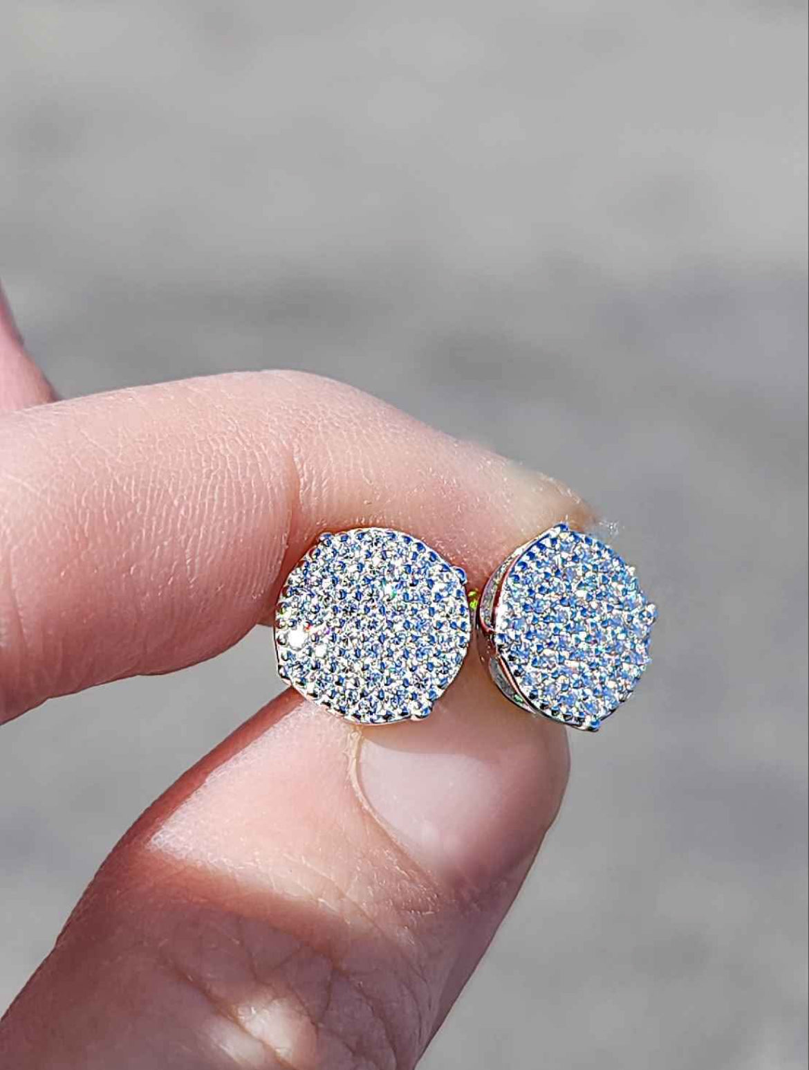 10mm 1 Carat Moissanite 18kt White Gold Plated Sterling Silver Earrings