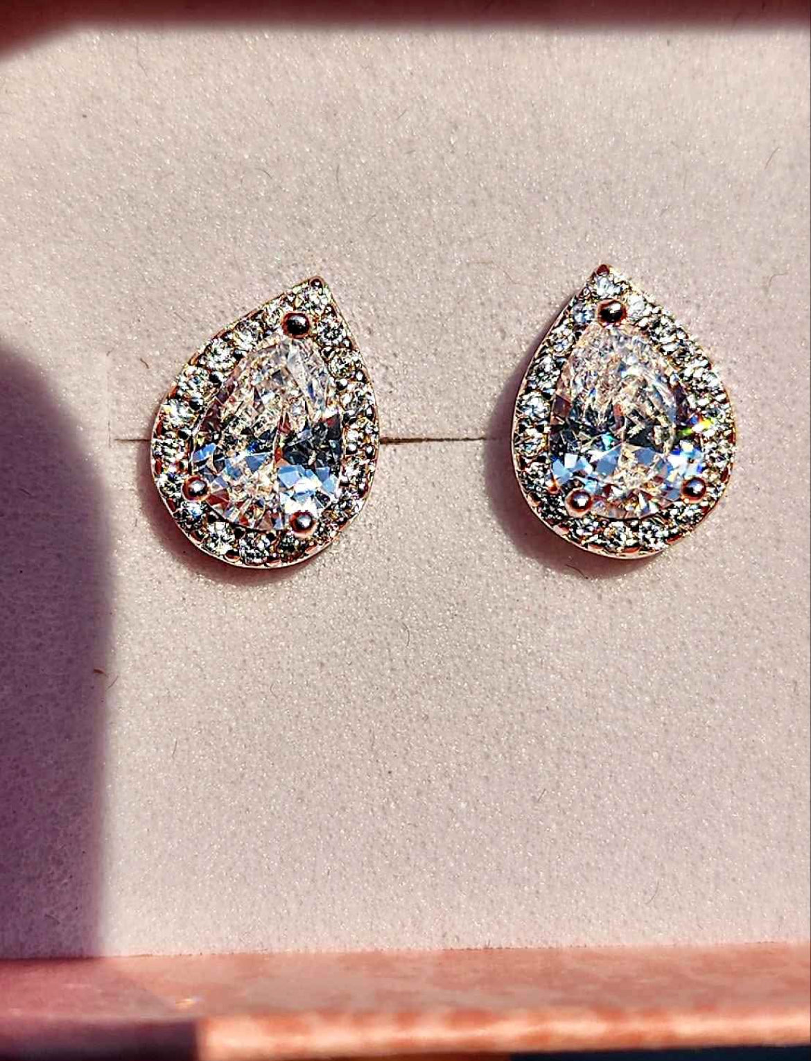 Crystal and Cubic Zirconia Teardrop Sterling Silver Earrings