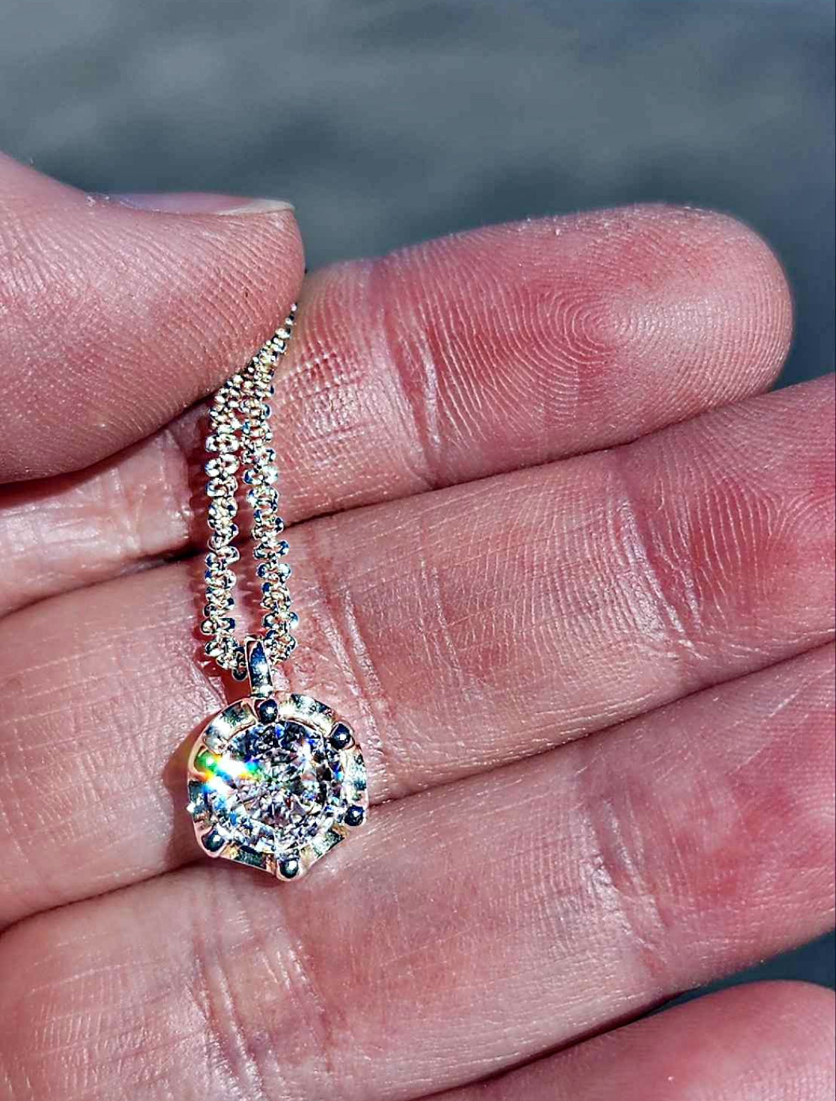 Cubic Zirconia Sterling Silver Pendant Necklace