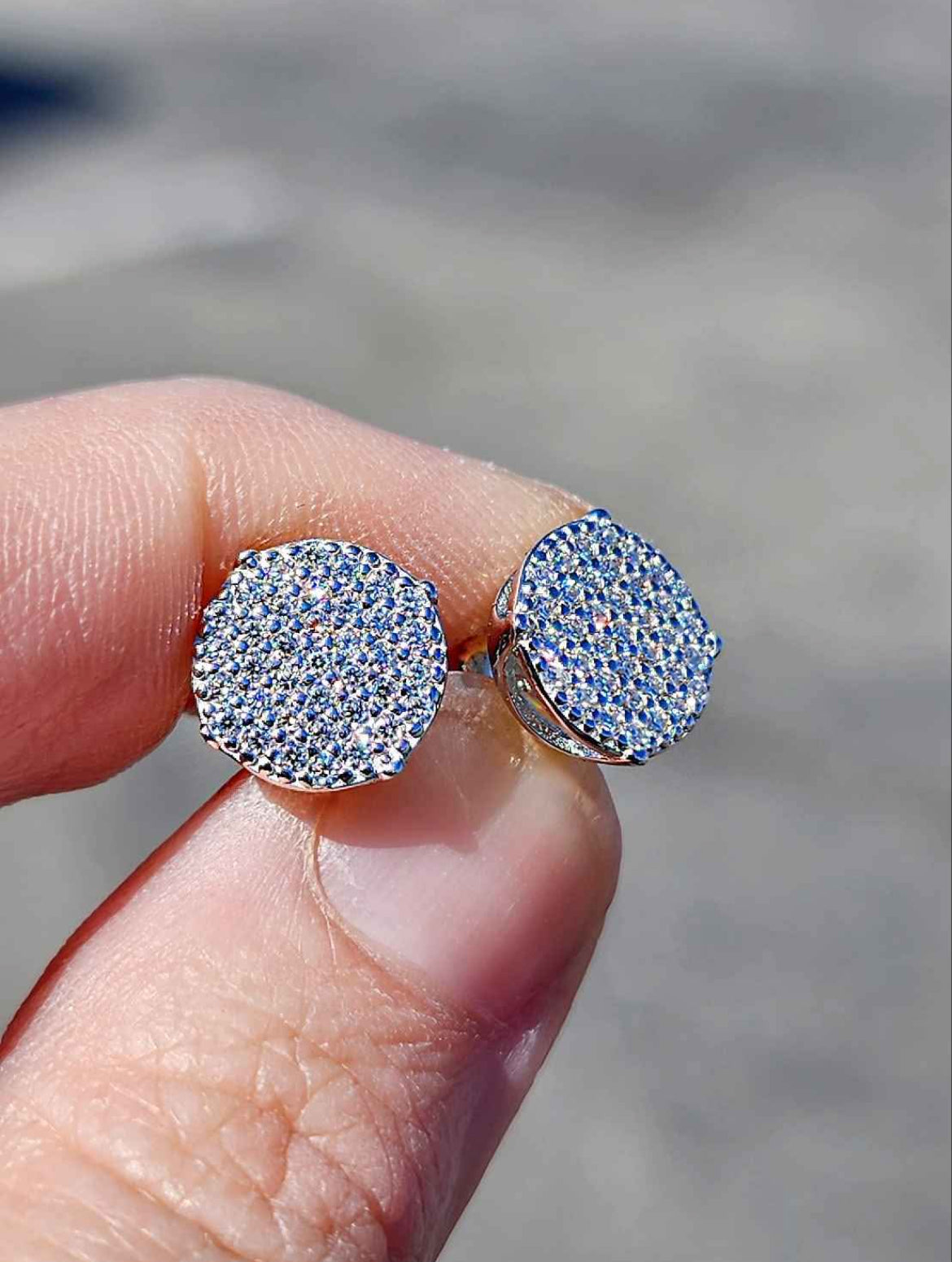 10mm 1 Carat Moissanite 18kt White Gold Plated Sterling Silver Earrings