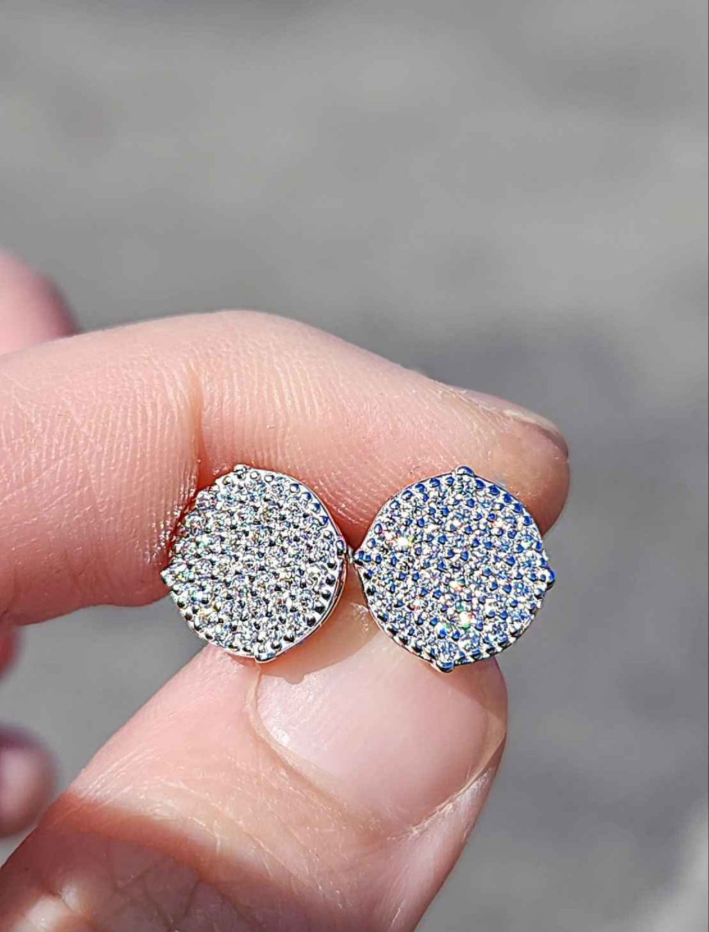 10mm 1 Carat Moissanite 18kt White Gold Plated Sterling Silver Earrings