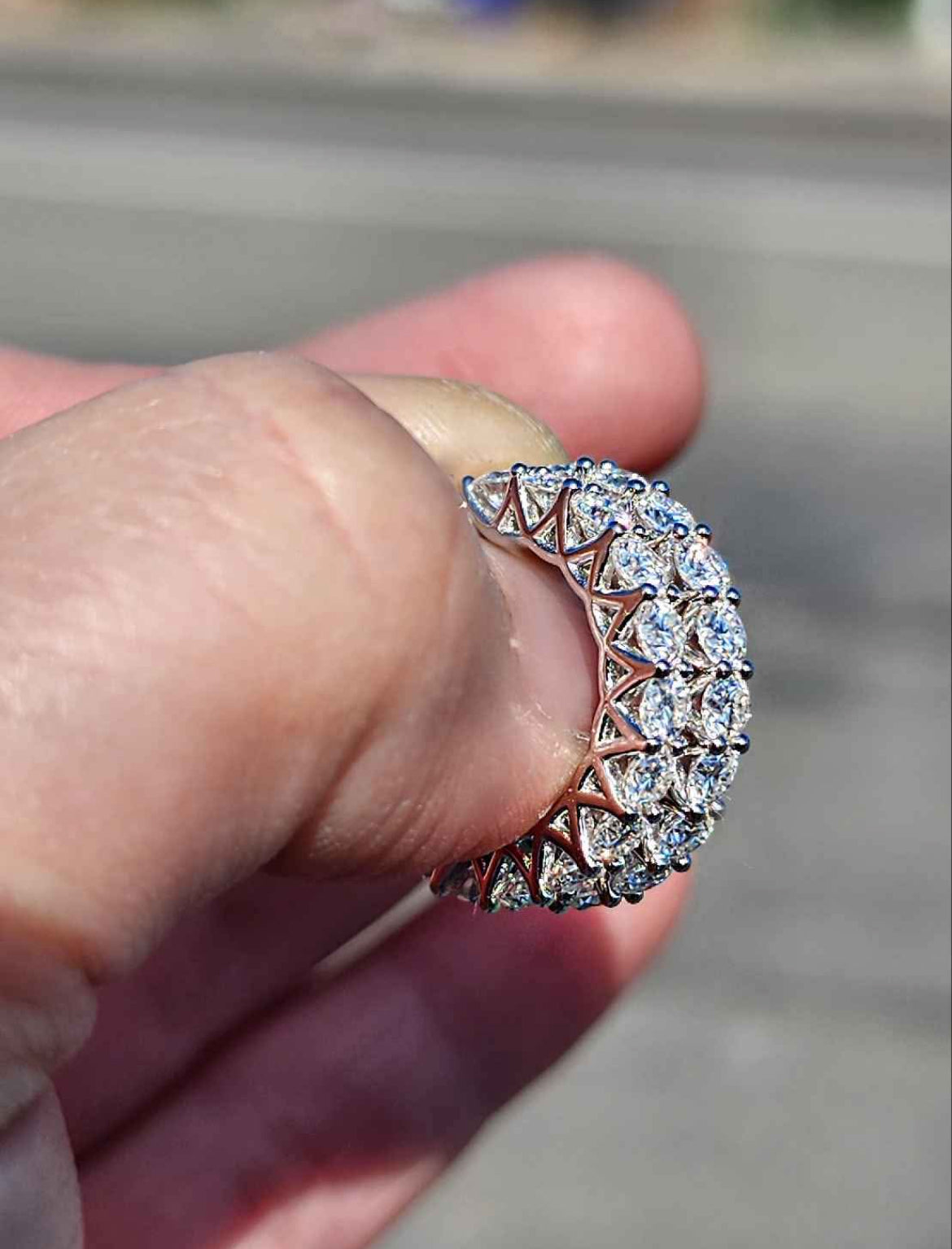 3 Carat Moissanite 18kt White Gold Plated Sterling Silver Hoop Earrings