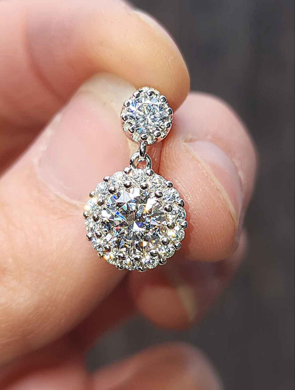 2 Carat Moissanite 18kt White Gold Plated Sterling Silver Earrings