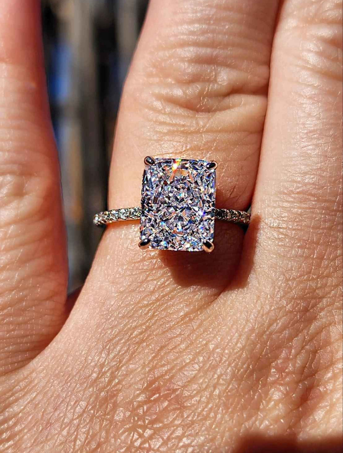 4 Carat Clear Crystal Sterling Silver Ring