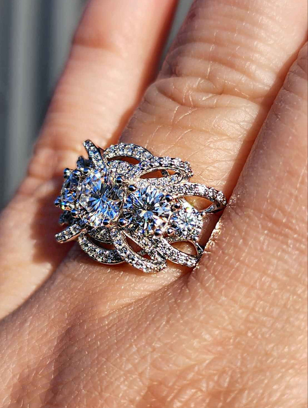 1 carat Moissanite Sterling Silver Ring