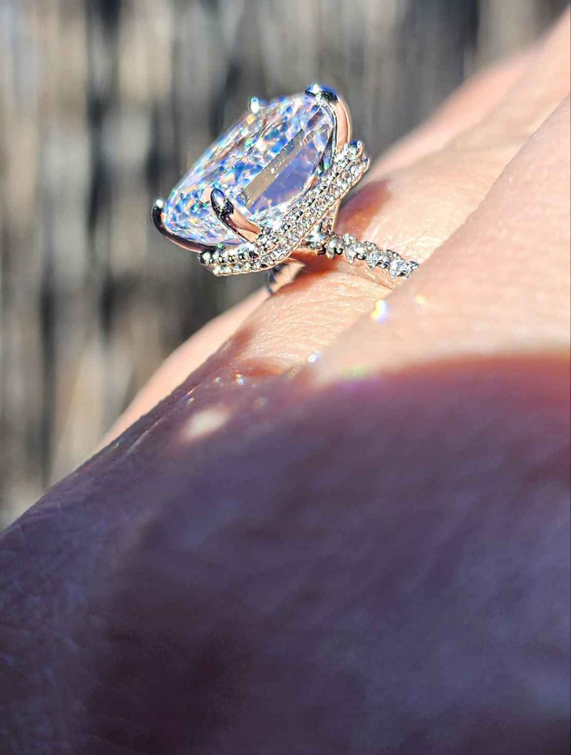 4 Carat Clear Crystal Sterling Silver Ring