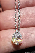 Clear Crystal with Cubic Zirconia 18kt Gold Plated Sterling Silver Necklace