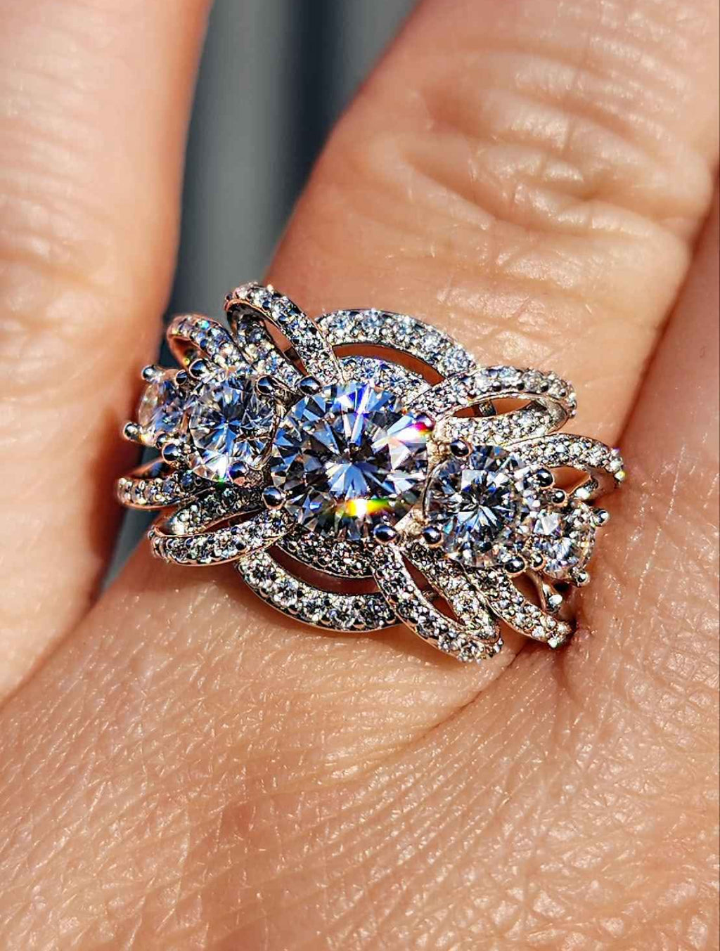 1 carat Moissanite Sterling Silver Ring