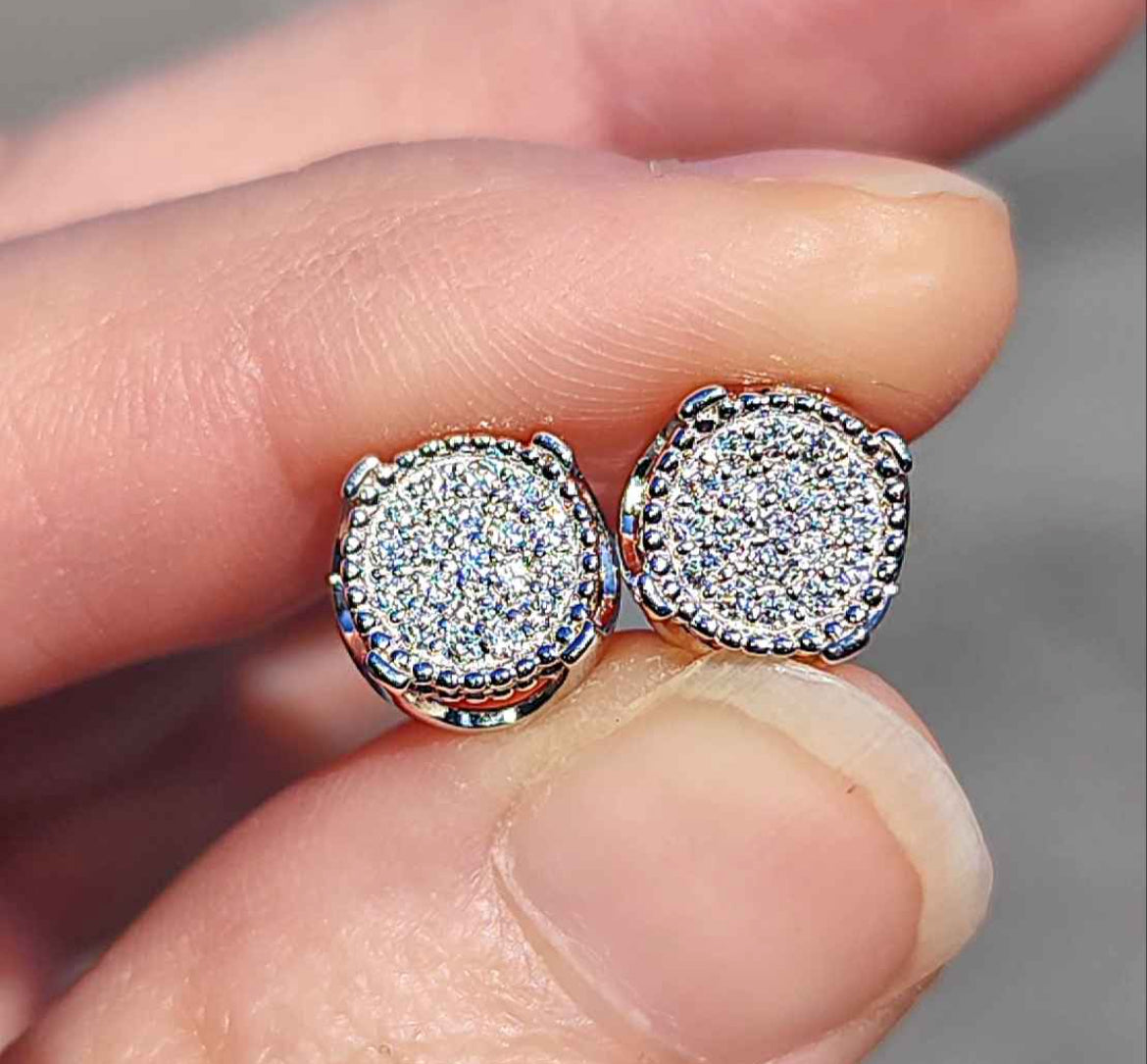 1 Carat Moissanite 18kt White Gold Plated Sterling Silver Stud Earrings