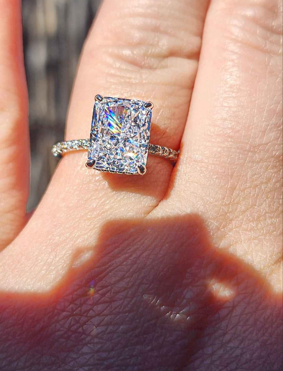 4 Carat Clear Crystal Sterling Silver Ring