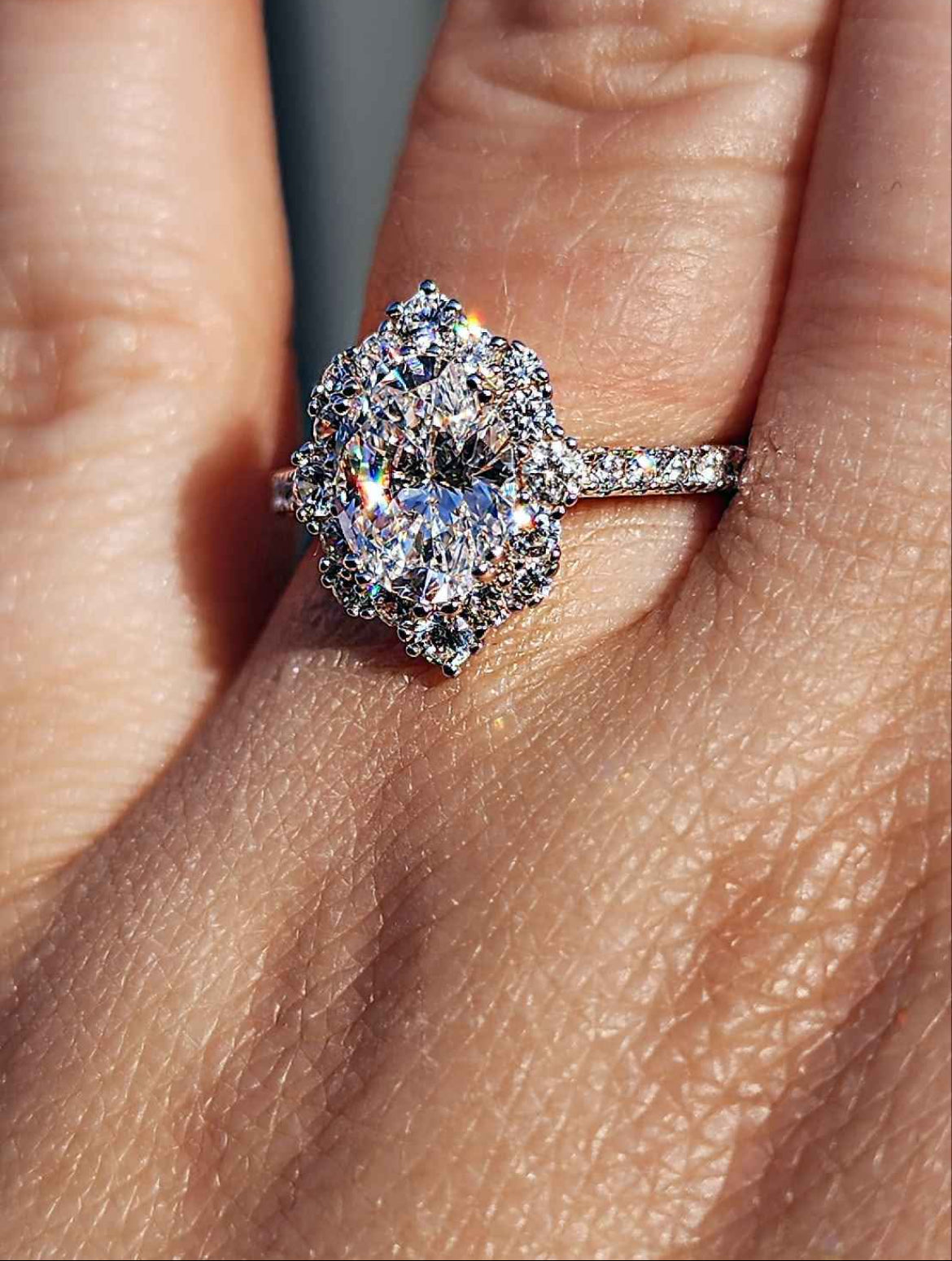 Victorian Style Cubic Zirconia Platinum Plated Sterling Silver Ring