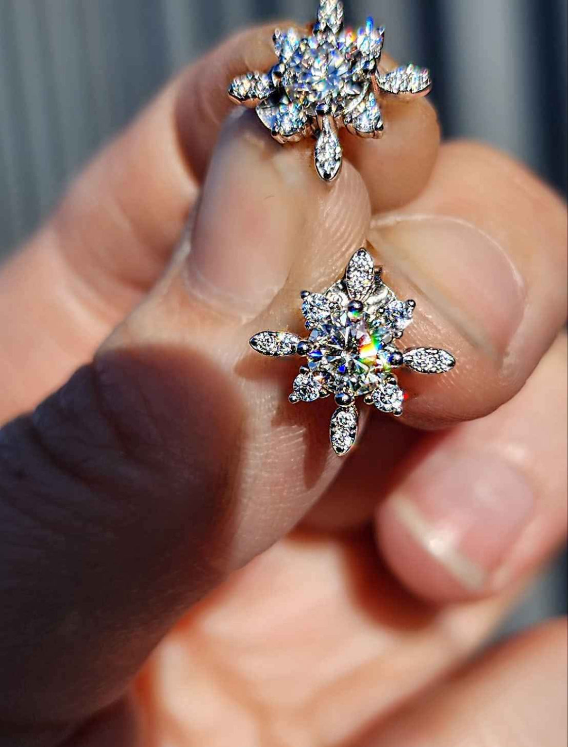 0.5 Carat Moissanite 18kt White Gold Plated Sterling Silver Earrings