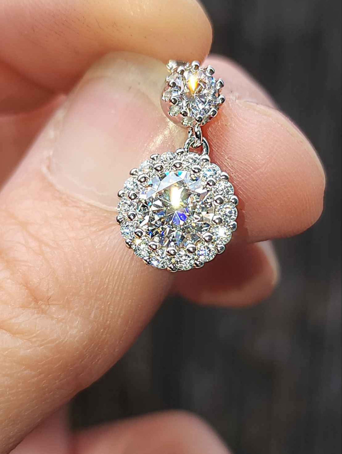 2 Carat Moissanite 18kt White Gold Plated Sterling Silver Earrings