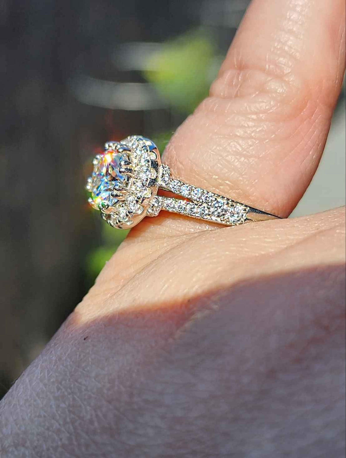 2 carat Moissanite 18kt Gold Plated Sterling Silver Ring