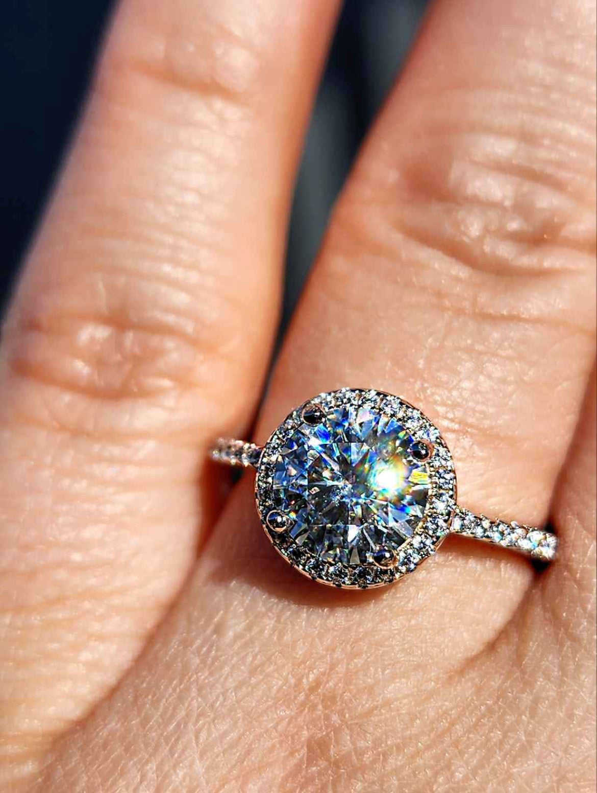 2 Carat Moissanite 18kt White Gold Plated Sterling Silver Ring