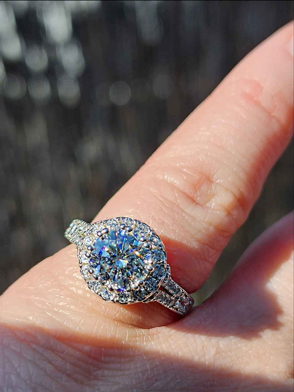 2 carat Moissanite 18kt Gold Plated Sterling Silver Ring