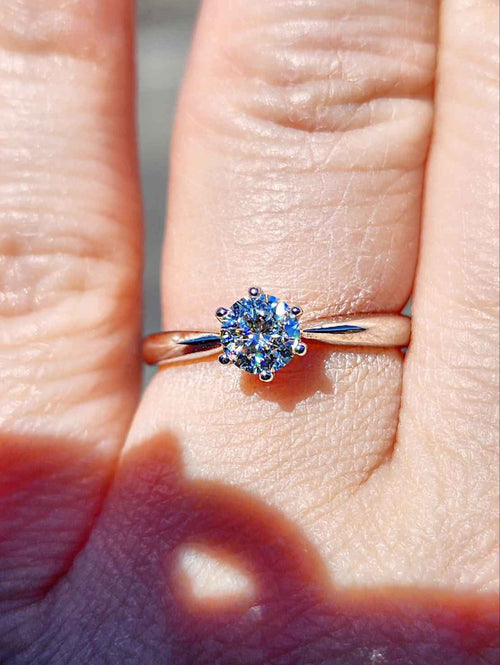 0.5 Carat Moissanite 18kt White Gold Plated Sterling Silver Ring