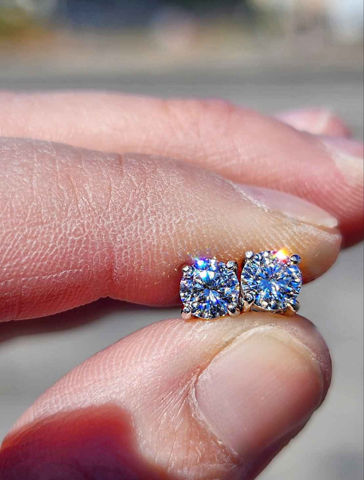 1 Carat Moissanite 18kt White Gold Plated Sterling Silver Stud Earrings