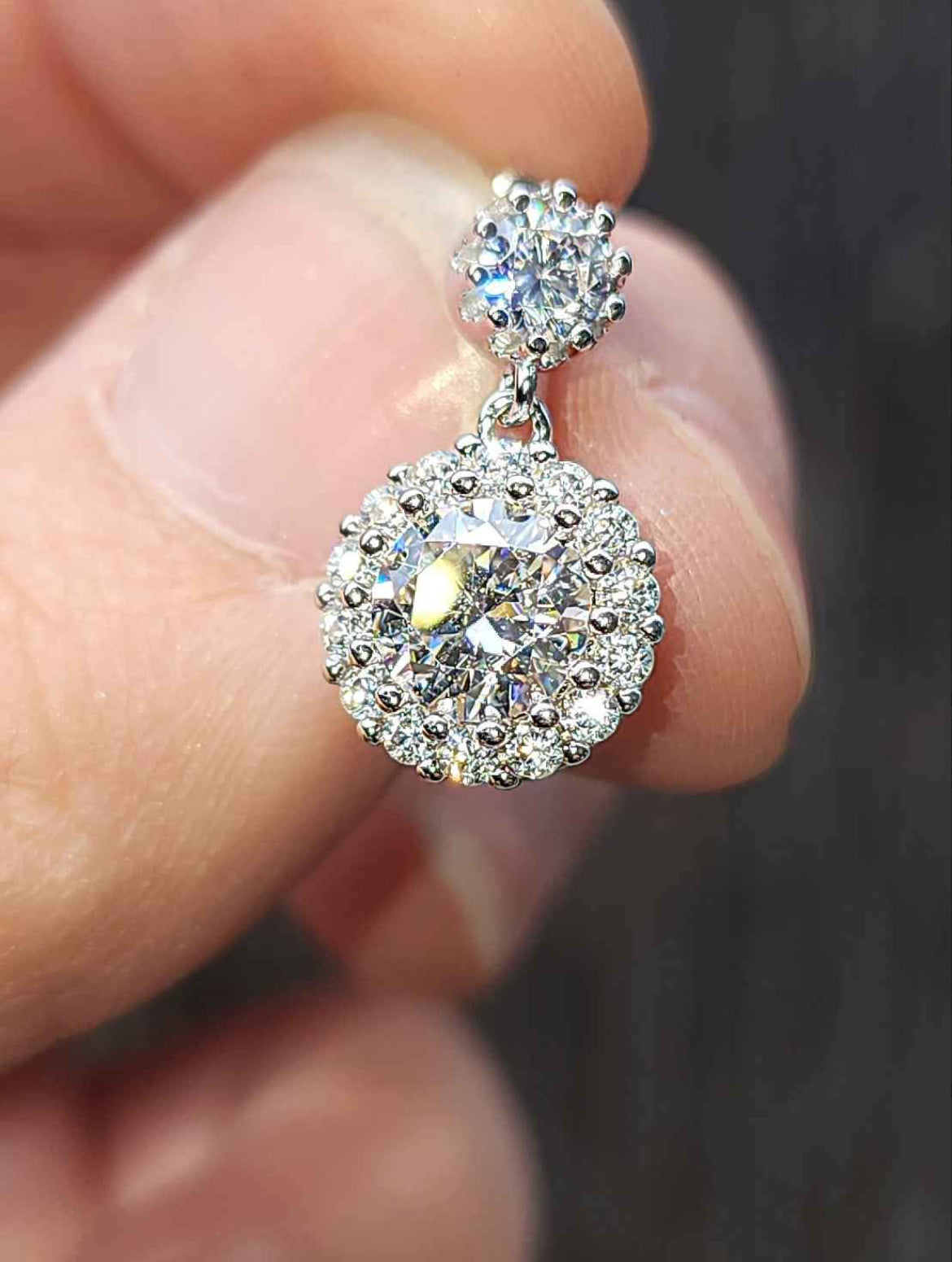 2 Carat Moissanite 18kt White Gold Plated Sterling Silver Earrings