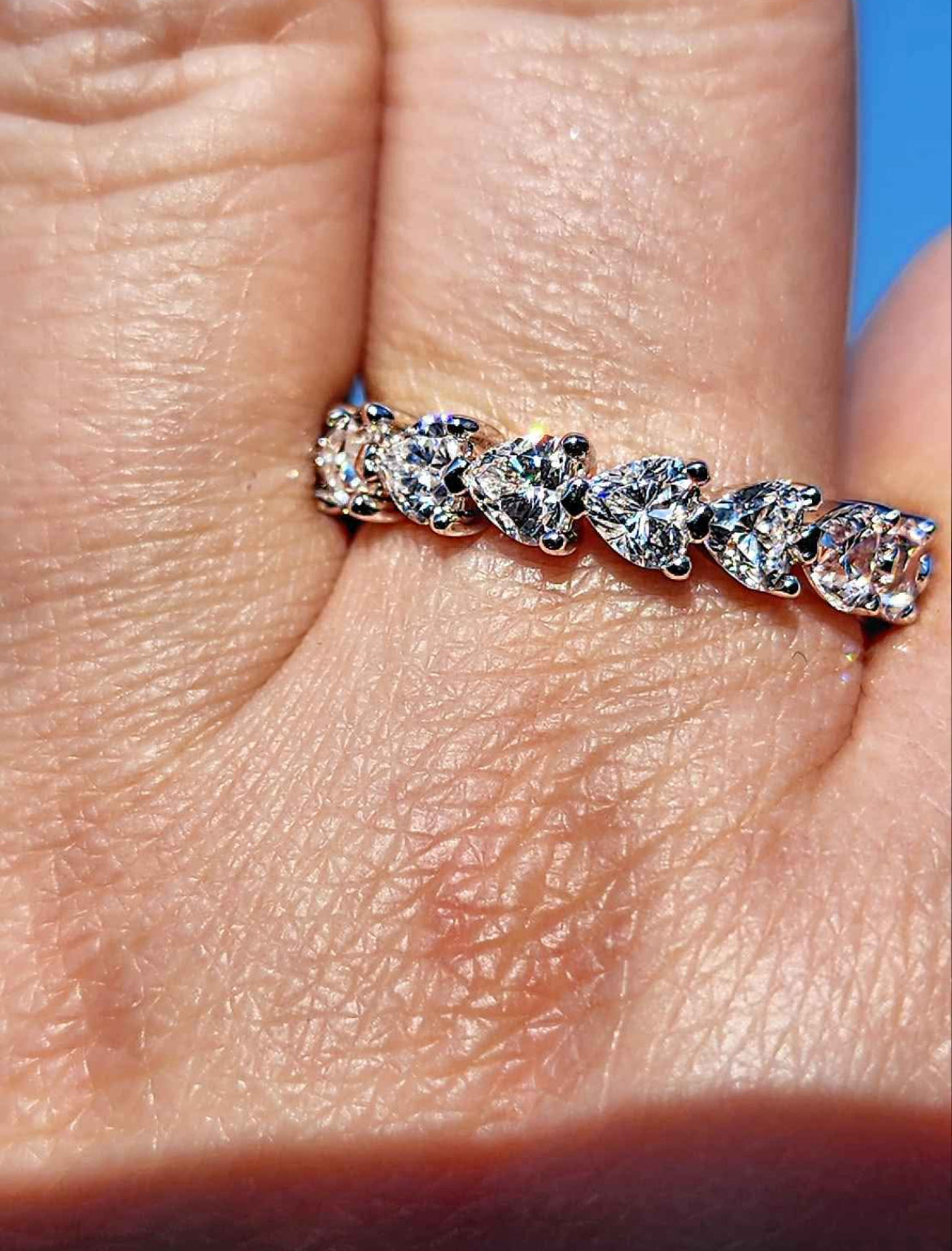 Cubic Zirconia 18kt White Gold Plated Sterling Silver Infinity Band