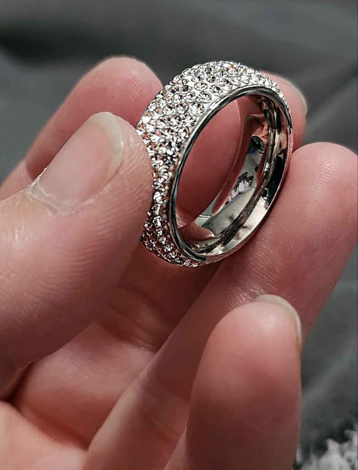Stainless Steel Cubic Zirconia Ring